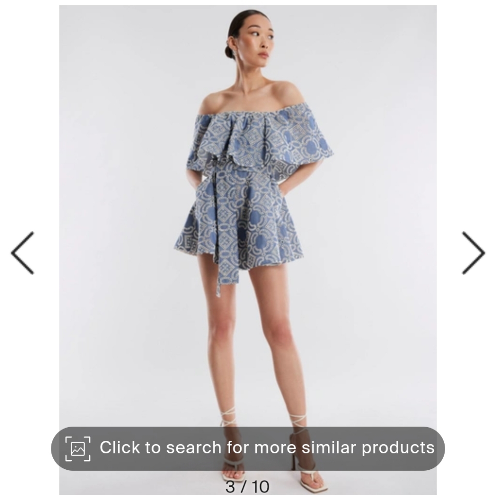 Nola Off-The-Shoulder Romper - Light Denim